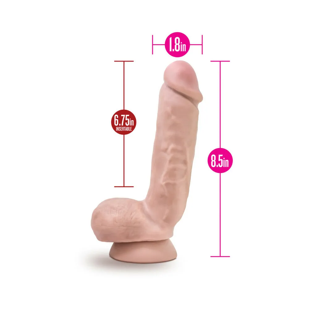 Au Naturel Anthony 8.5 in. Posable Dual Density Dildo with Balls Beige