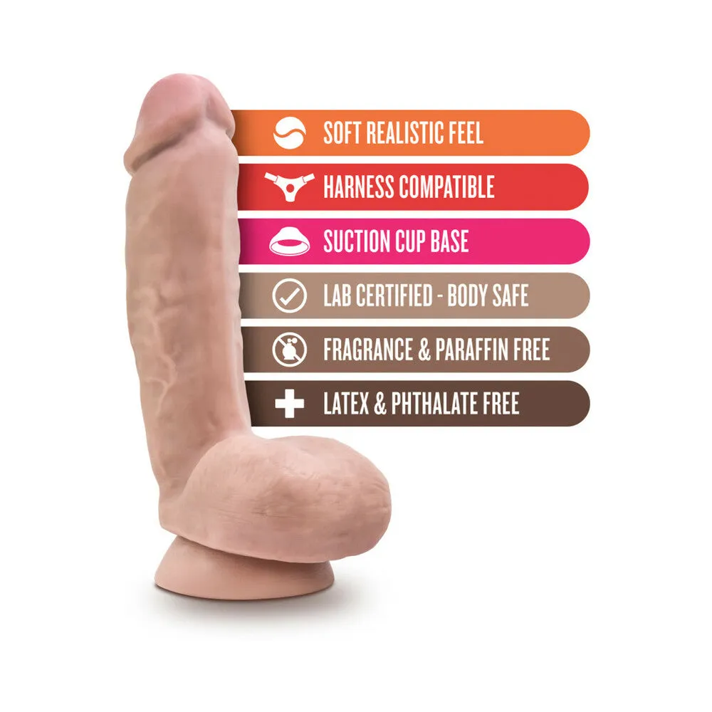 Au Naturel Anthony 8.5 in. Posable Dual Density Dildo with Balls Beige