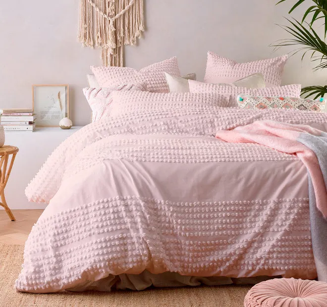 Betty Quilt Cover Set Range Blush