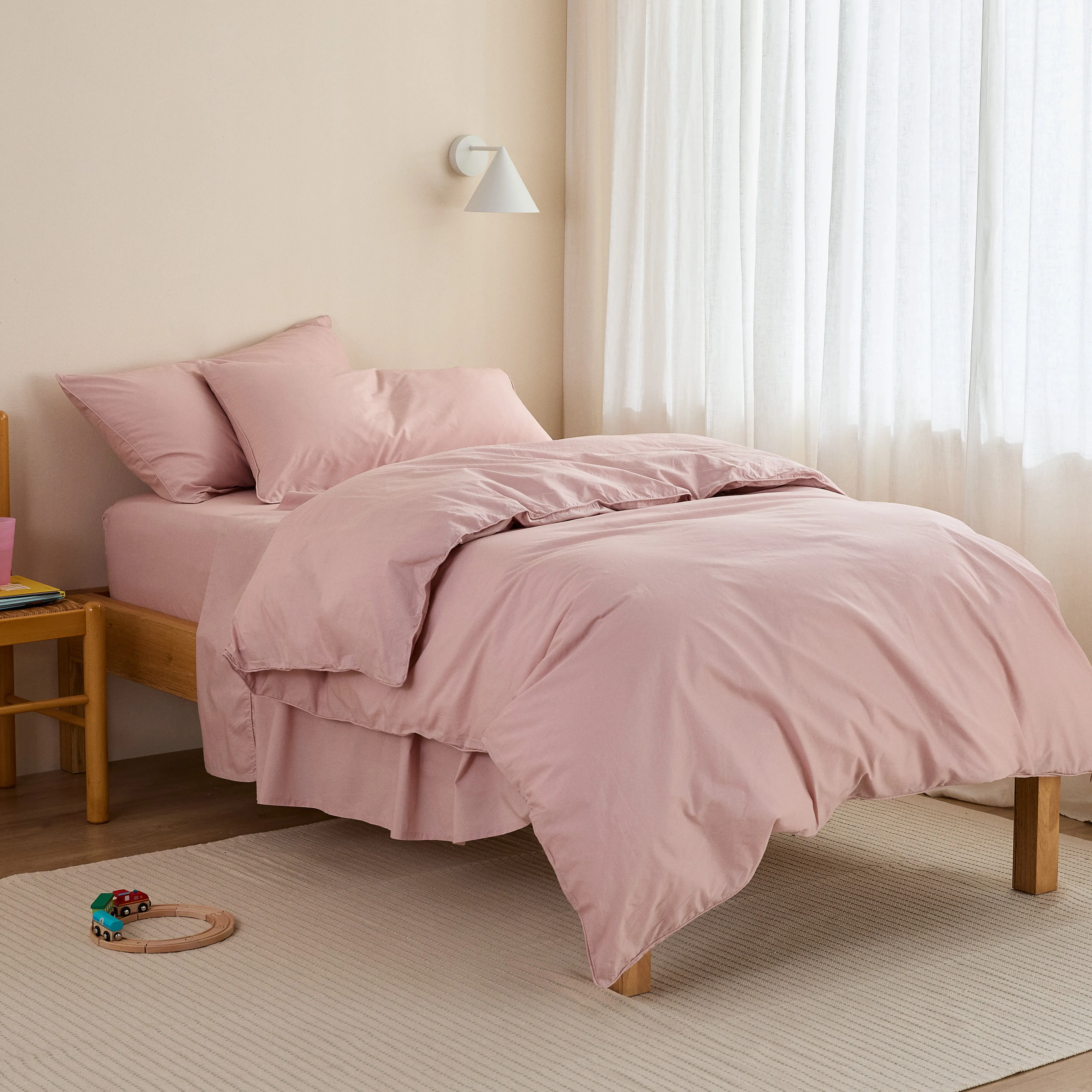 Leo Washed Cotton - Blush Kids Bedding