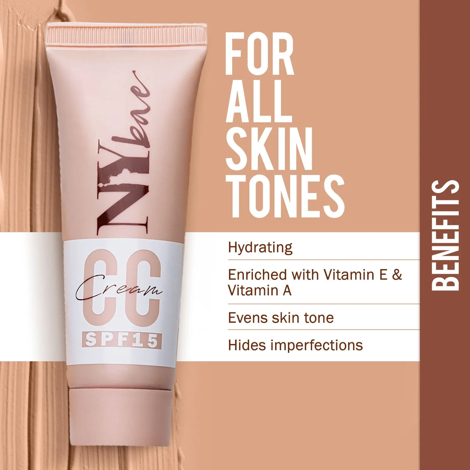 NY Bae CC Cream with SPF 15 | Sun Protection | Hydrating | Evens Skin Tone | Enriched with Vitamins | Hides Imperfections | Wheatish Skin Tone | Warm Undertone - Warm Chocolate 06(20g)