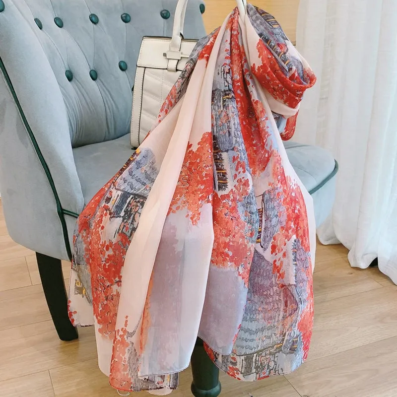 Oversized Silk Scarf for Women