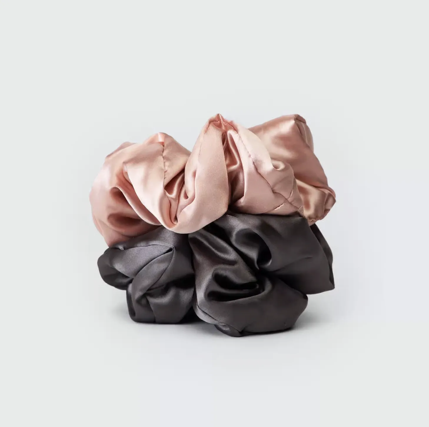 Satin Sleep Pillow Scrunchies - Blush/Gray By Kitsch